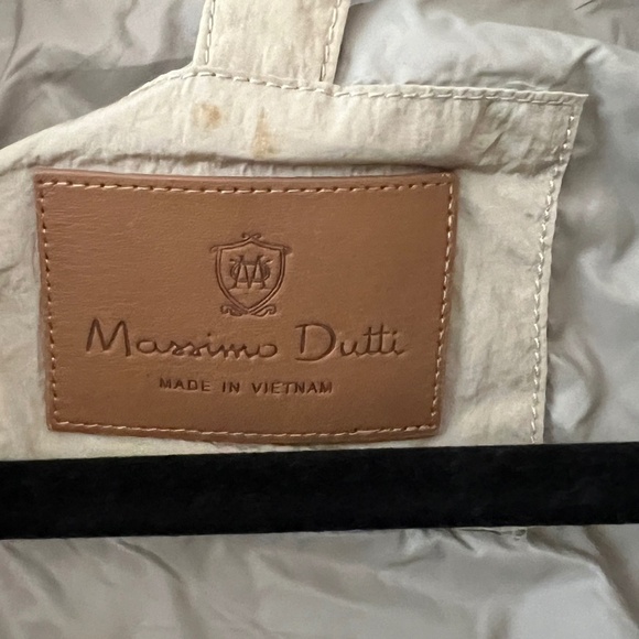 Massimo Dutti Mens Nylon Hooded Utility Jacket Khaki Size Medium - Picture 6 of 9